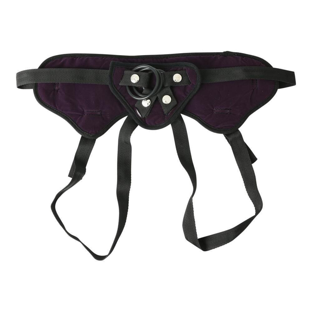 Трусы для страпона Sportsheets - Lush Strap On Purple, широкий бархатистый пояс, очень комфортные фото