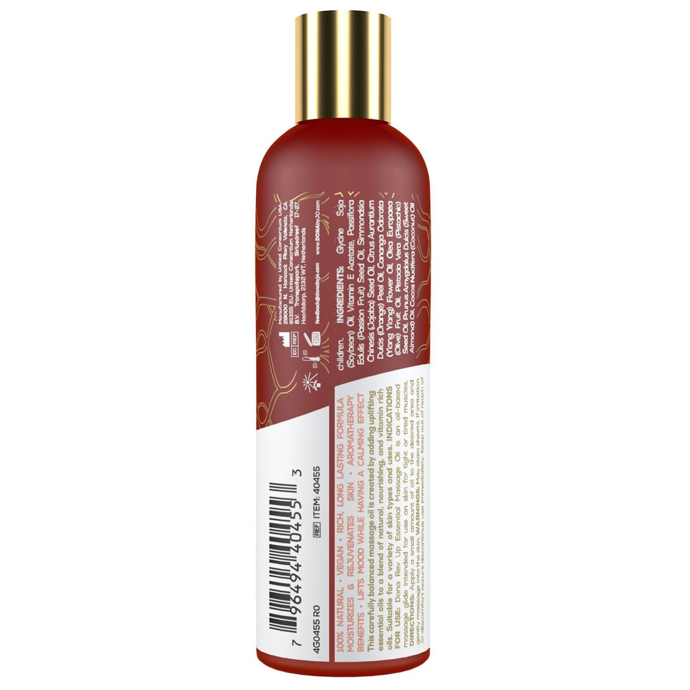 Натуральне масажне масло DONA Rev Up — Mandarin & Ylang YIang (120 мл) з ефірними маслами фото
