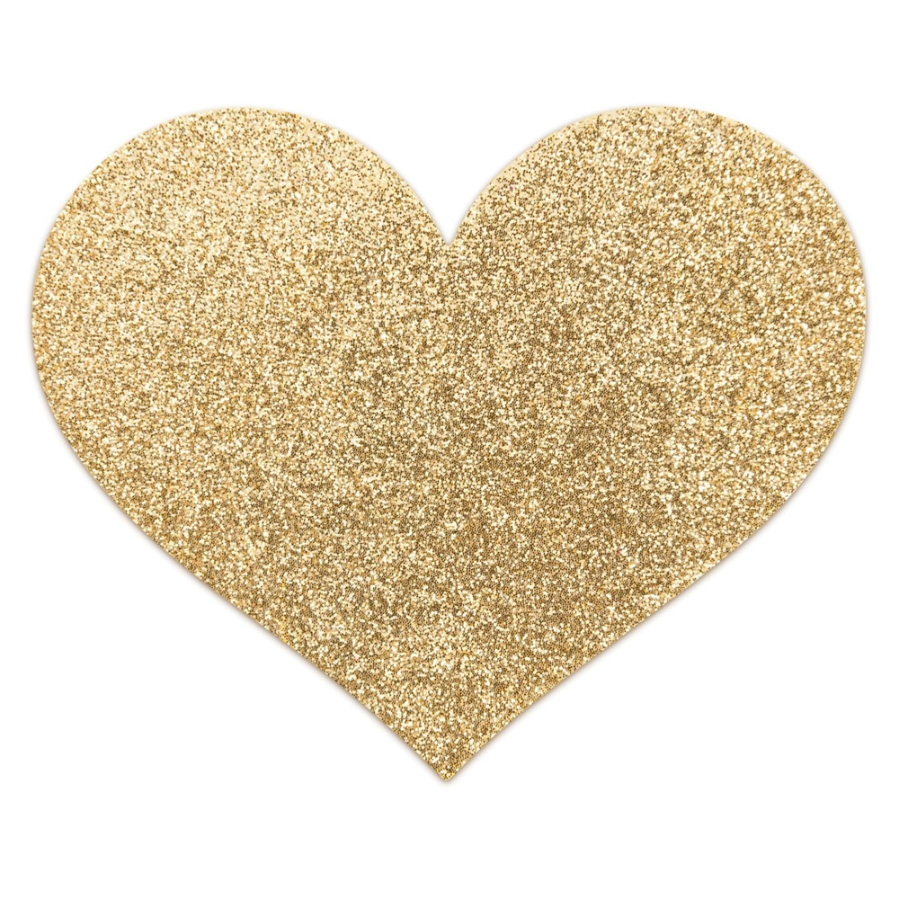 Пестіс — стікіні Bijoux Indiscrets — Flash Heart Gold, наклекі на соски фото