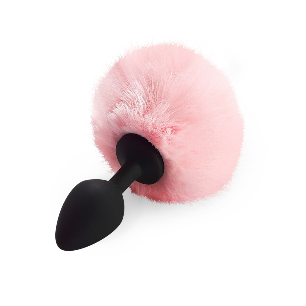 Силиконовая анальная пробка М Art of Sex - Silicone Bunny Tails Butt plug, цвет Розовый, диаметр 3,5 фото