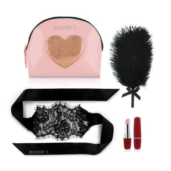 Романтический набор Kit d'Amour: вибропуля, перышко, маска, чехол-косметичка Pink/Gold фото