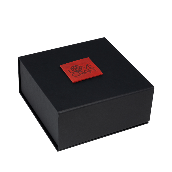 Преміум нашийник LOVECRAFT розмір M червоний, натуральна шкіра, в подарунковій упаковці фото
