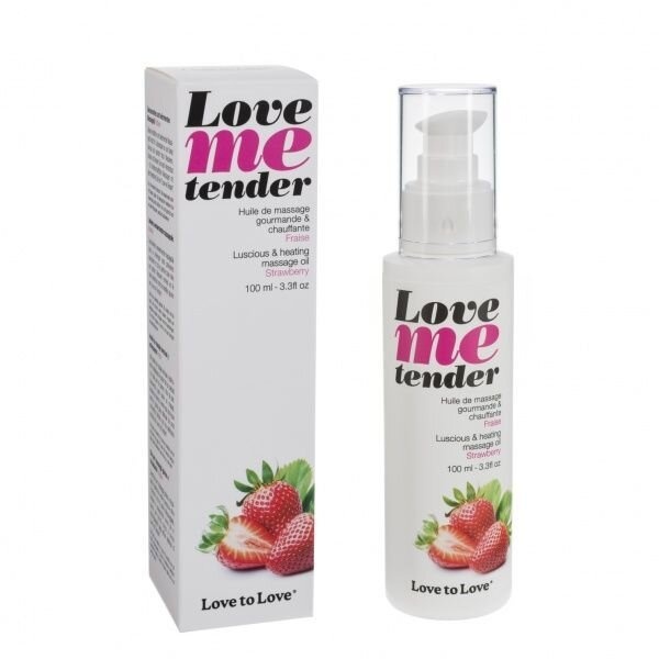 Масажне масло Love To Love LOVE ME TENDER Strawberry (100 мл) натуральне без консервантів фото
