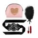 Романтичний набір Kit d'Amour: віброкуля, пір'їнка, маска, чохол-косметичка Pink/Gold фото 1