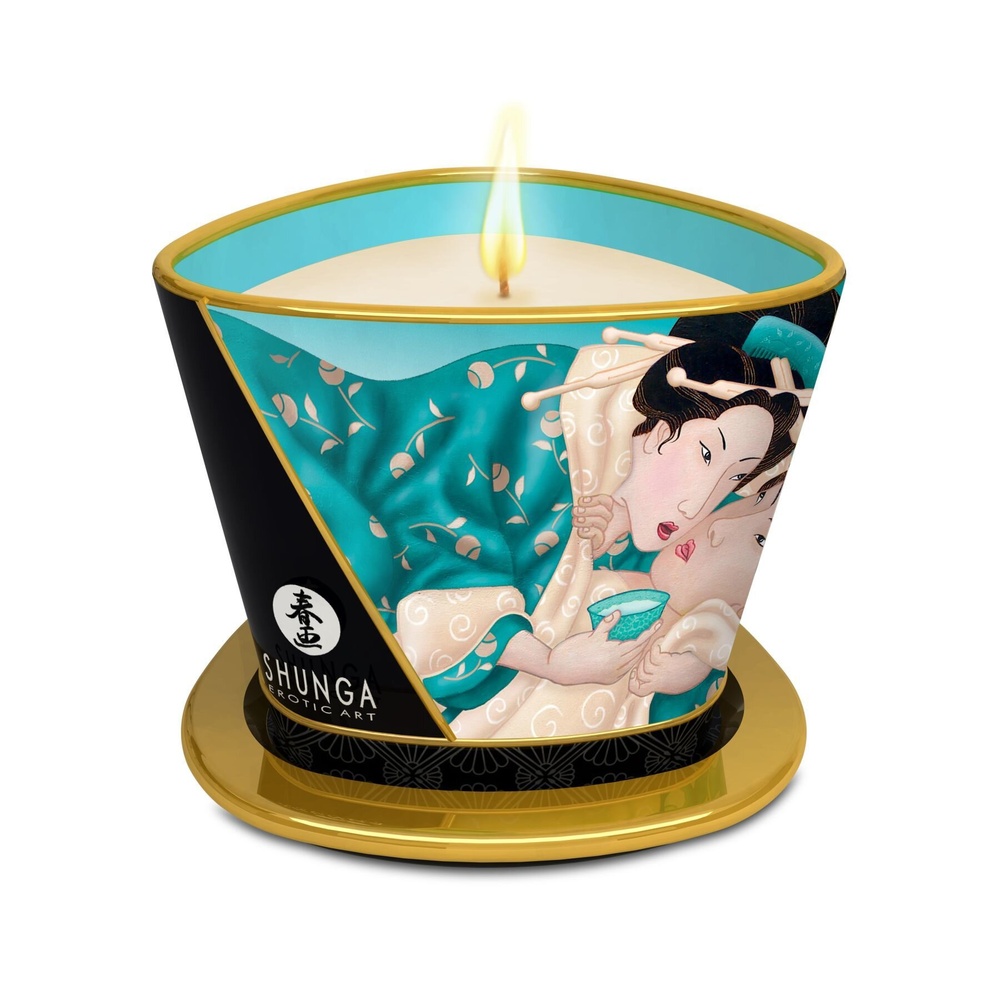 Массажная свеча Shunga Massage Candle - Island Blossoms (170 мл) с афродизиаками фото