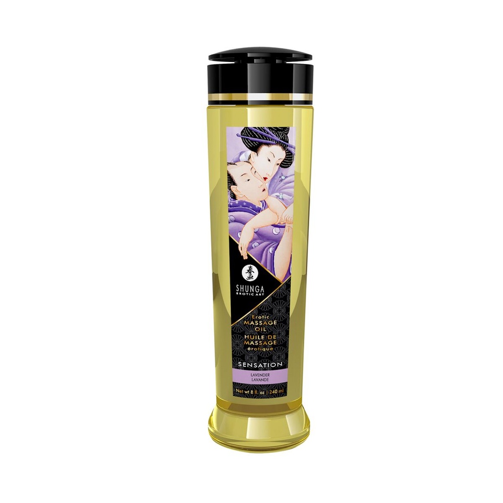 Массажное масло Shunga Sensation - Lavender (240 мл) натуральное увлажняющее фото