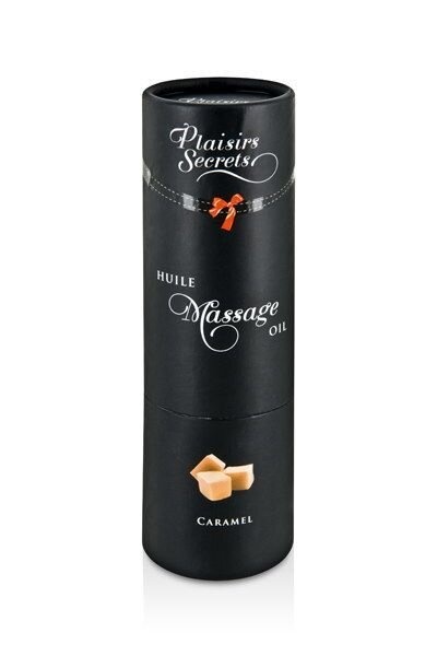 Массажное масло Plaisirs Secrets Caramel (59 мл) с афродизиаками, съедобное, подарочная упаковка фото