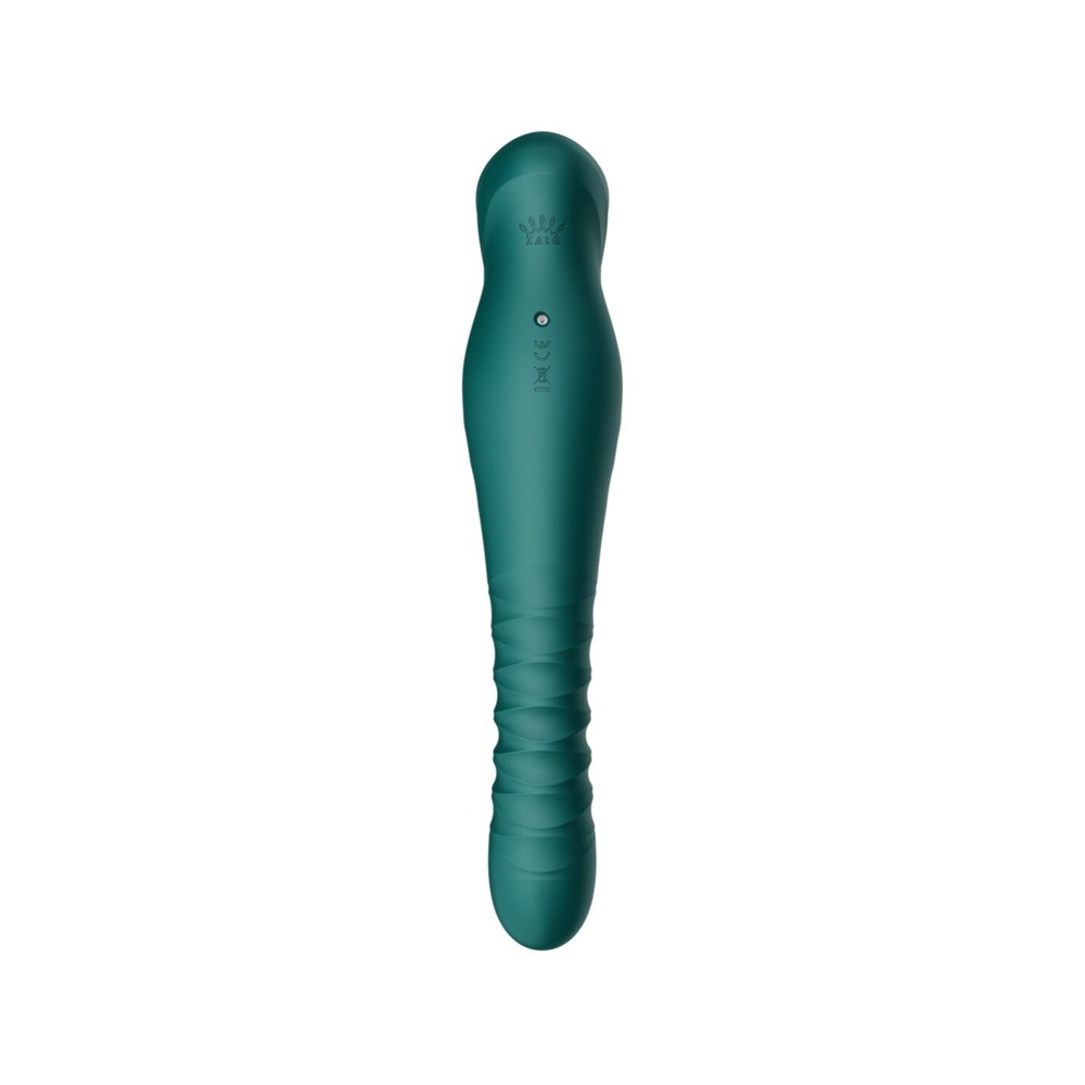 Смартвібратор-пульсатор Zalo — King Turquoise Green, кристал Swarovski фото
