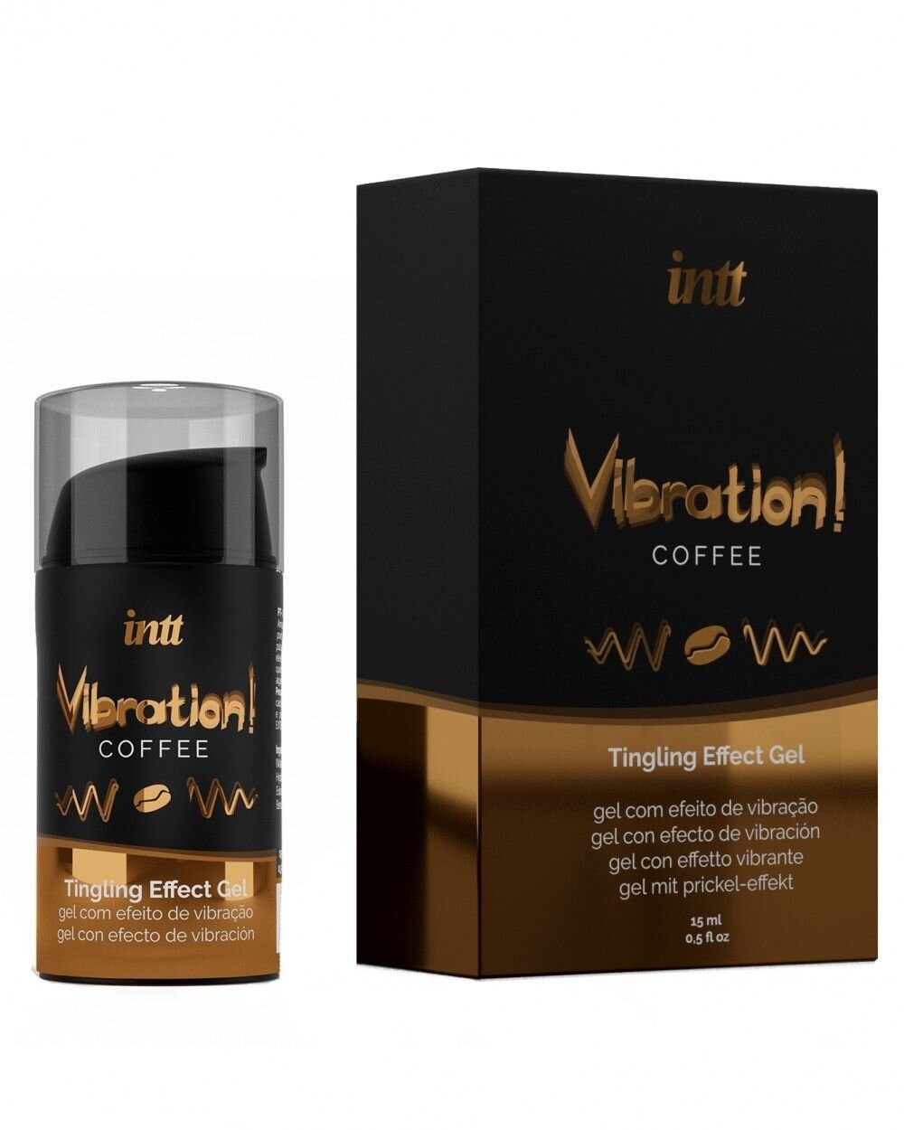 Жидкий вибратор Intt Vibration Coffee (15 мл), густой гель, очень вкусный, действует до 30 минут фото