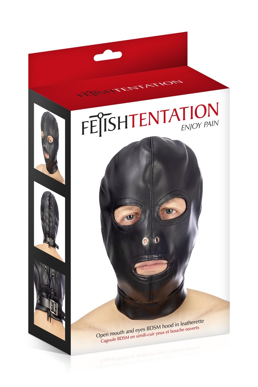 Капюшон для БДСМ с открытыми глазами и ртом Fetish Tentation Open mouth and eyes BDSM hood фото