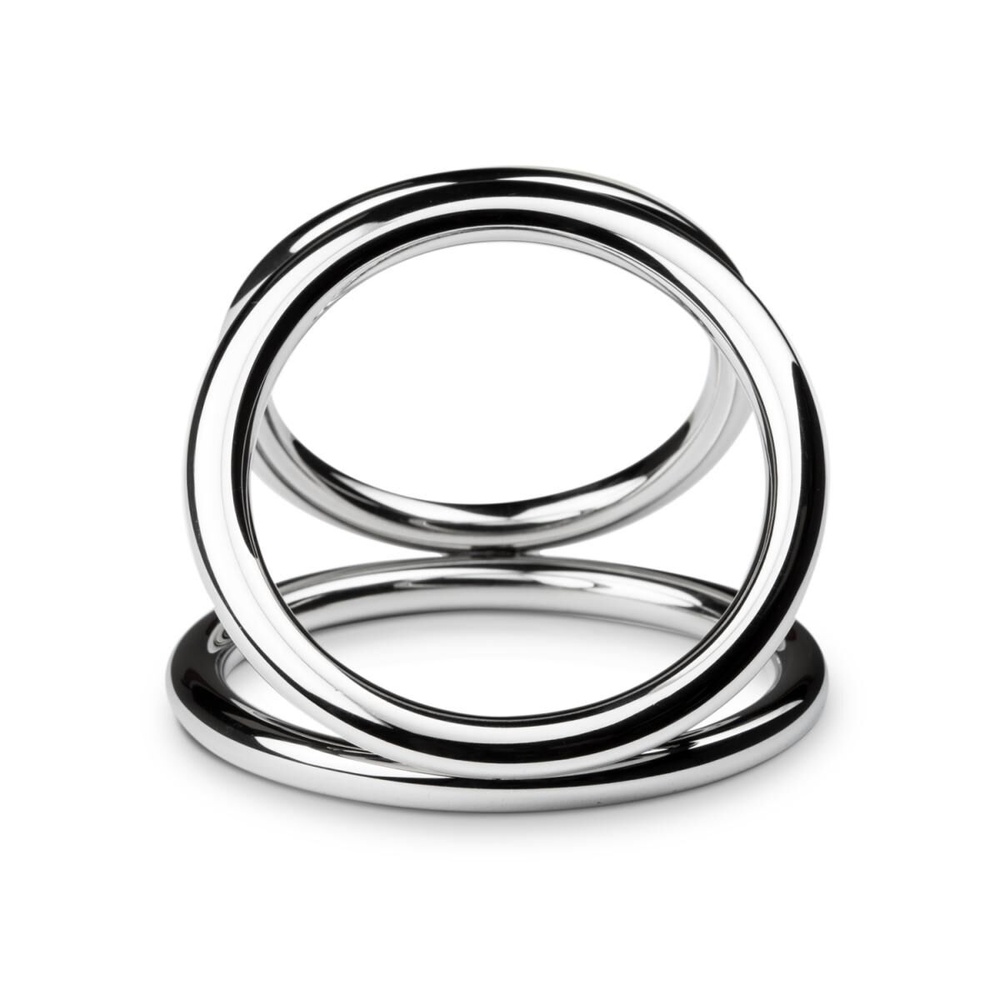 Потрійне ерекційне кільце Sinner Gear Unbendable - Triad Chamber Metal Cock and Ball Ring - Large фото
