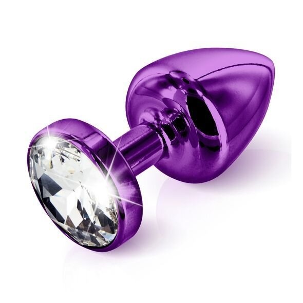 Анальная пробка Diogol ANNI round purple 35мм, с кристаллом Swarovsky фото