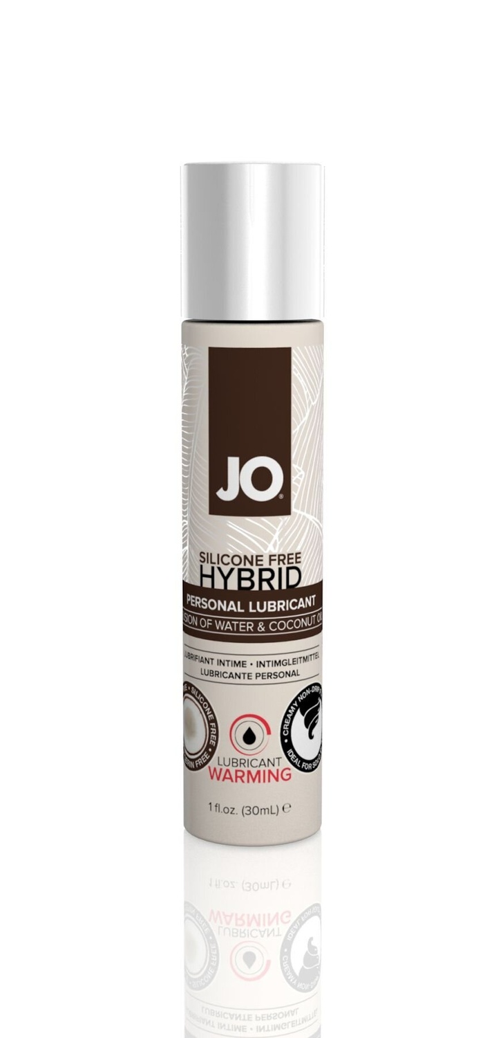 Разогревающая крем-смазка с кокосовым маслом System JO Silicone Free Hybrid WARMING (30 мл) белая фото