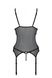 Корсет Passion Christa Corset black L/XL: с подвязками и ажурным лифом, стринги в комплекте фото 5