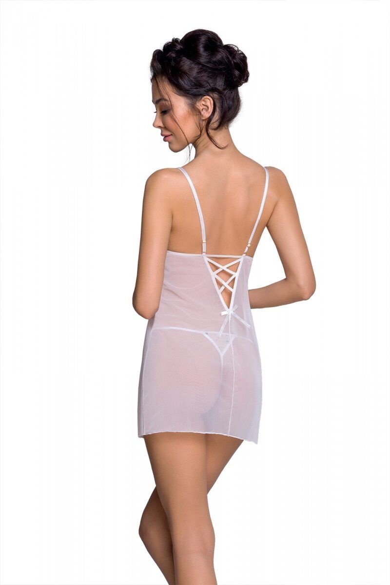 Сорочка с вырезами на груди + стринги LOVELIA CHEMISE white L/XL - Passion фото