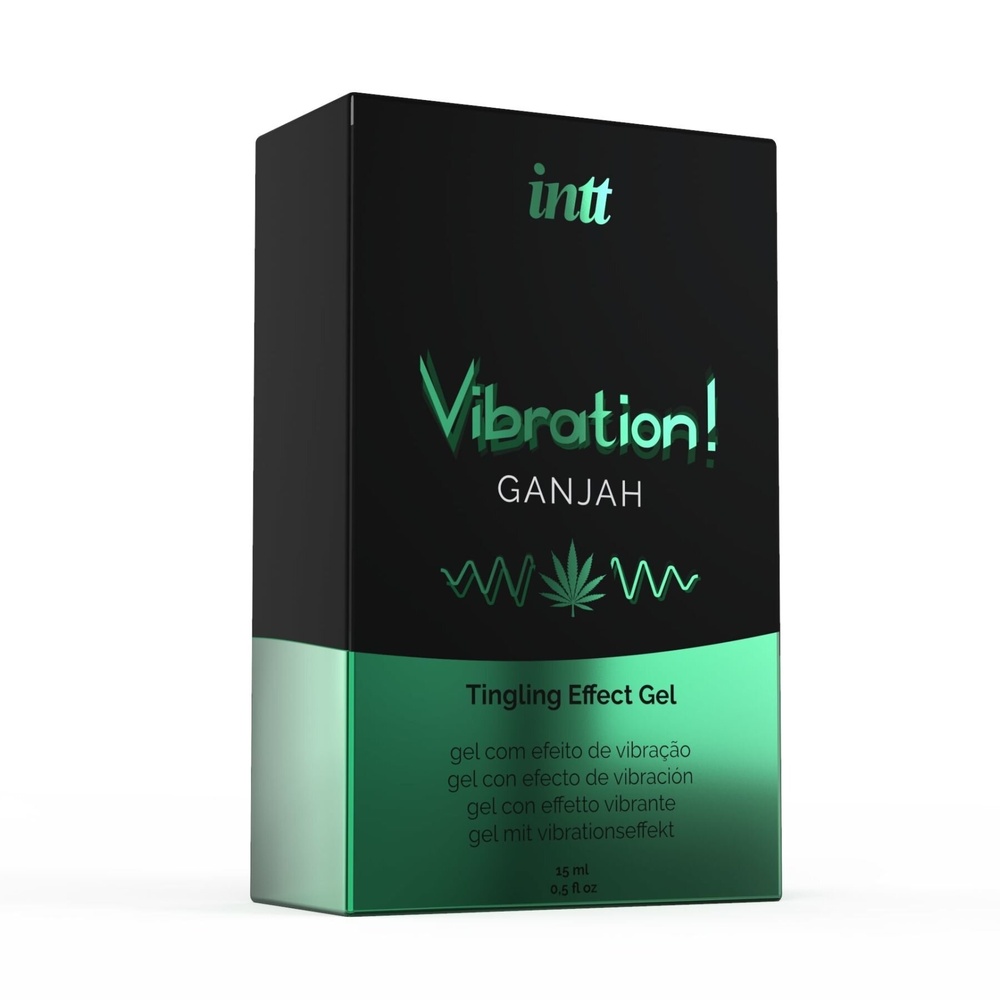 Жидкий вибратор Intt Vibration Ganjah (15 мл), густой гель, необычный вкус, действует до 30 минут фото