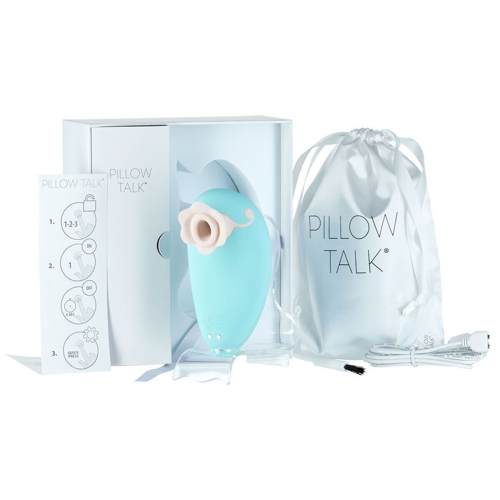 Розкішний вакуумний кліторальний стимулятор Pillow Talk - Dreamy Teal із кристалом Swarovski фото
