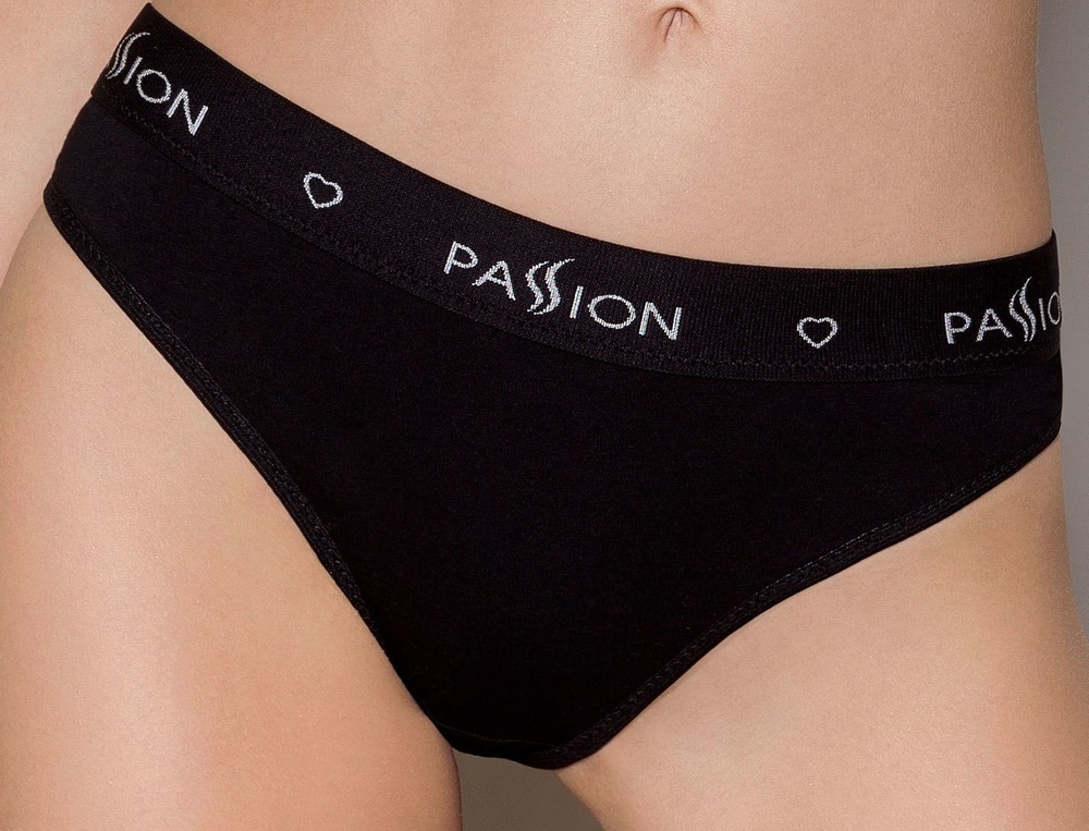Трусики-сліпи з бавовни з еластаном Passion PS004 PANTIES black, size M фото