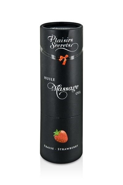 Массажное масло Plaisirs Secrets Strawberry (59 мл) с афродизиаками, съедобное, подарочная упаковка фото