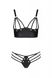 Комплект з екошкіри з люверсами та ремінцями Malwia Bikini black 6XL/7XL — Passion, бра та трусики фото 3