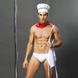 Чоловічий еротичний костюм кухаря "Умілий Джек" S/M: сліпи, фартух, хустка і ковпак фото 1