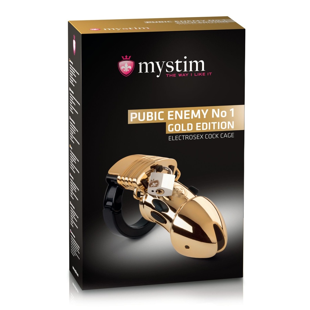 Клітка для члена з електростимуляцією Mystim Pubic Enemy No 1 — Gold Edition фото