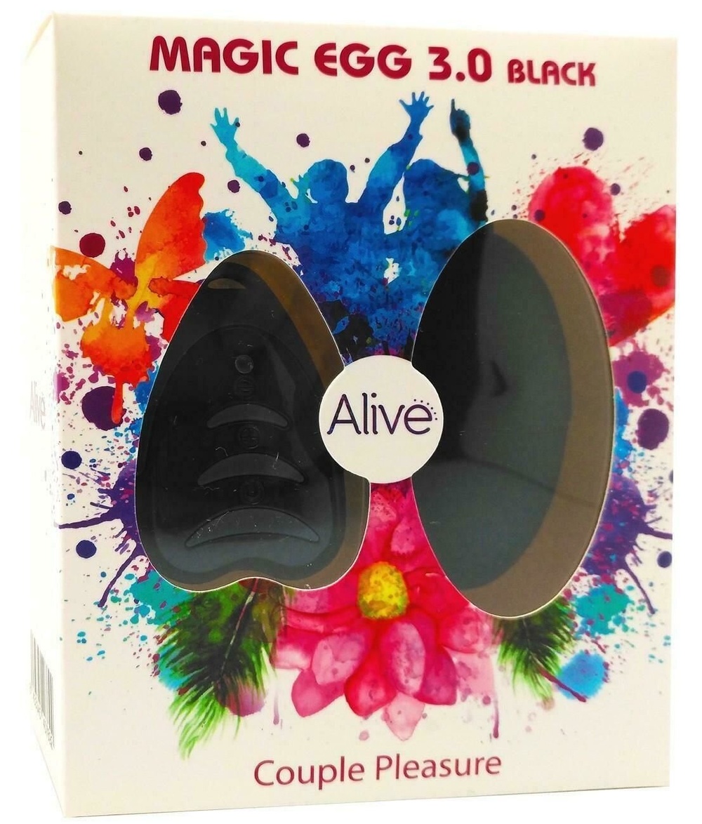 Виброяйцо Alive Magic Egg 3.0 Black з пультом дистанційного керування, на батарейках фото