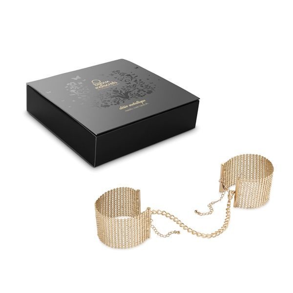 Наручники Bijoux Indiscrets Desir Metallique Handcuffs - Gold, металеві, стильні браслети фото