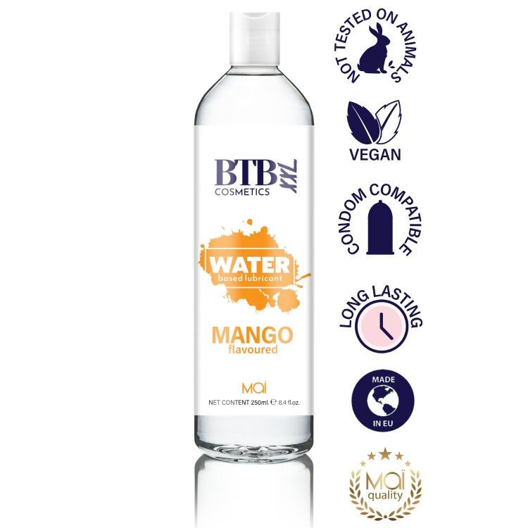 Змазка на водній основі BTB FLAVORED MANGO з ароматом манго (250 мл) фото