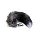 Металлическая анальная пробка Лисий хвост Alive Black And White Fox Tail S, диаметр 2,9 см фото 1