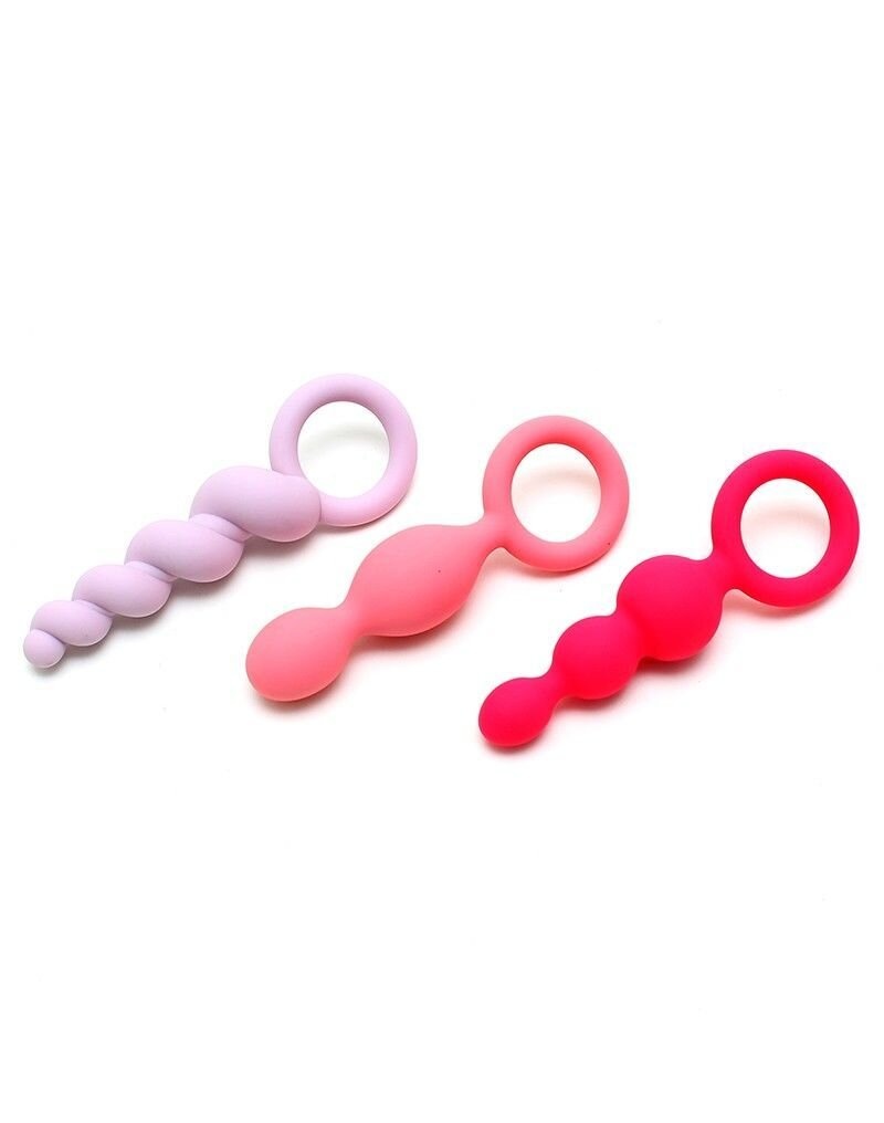 Набір анальних іграшок Satisfyer Plugs colored (set of 3) — Booty Call, макс. діаметр 3 см фото