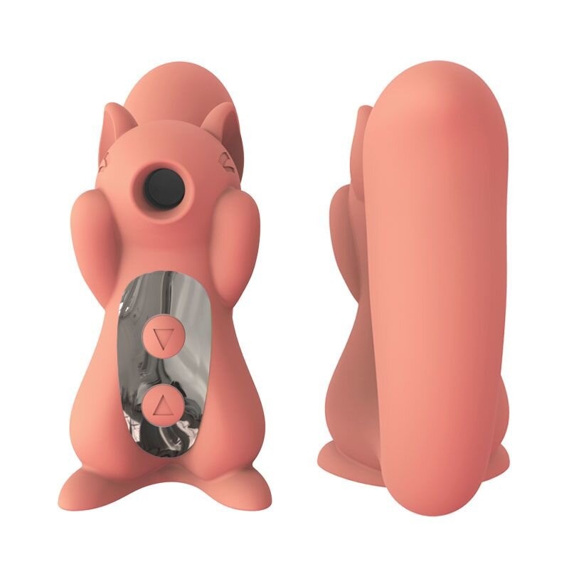 Вакуумний стимулятор з вібрацією KisToy Miss UU Orange, іграшка 2-в-1 фото