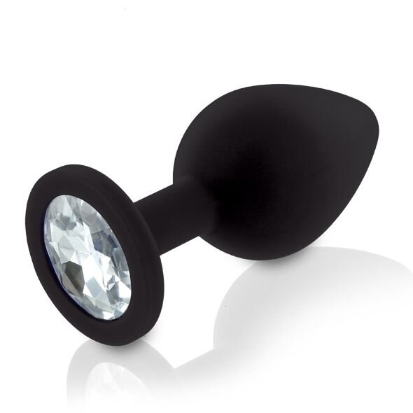 Набір анальних пробок з кристалом Rianne S: Booty Plug Set Black, діаметр 2,7 см, 3,5 см, 4,1 см фото