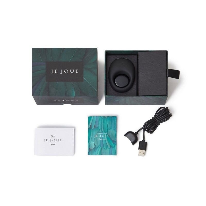 Преміум ерекційне кільце Je Joue — Mio Black з глибокої вібрацією, еластичне, магнітна зарядка фото