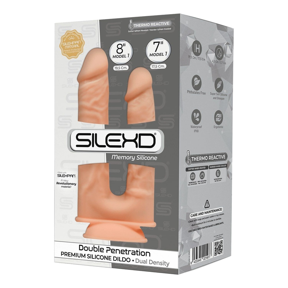 Фаллоимитатор двойной SilexD Double Gusto Flesh (Model 1 size 8" & 7"), двухслойный, силикон + Silex фото