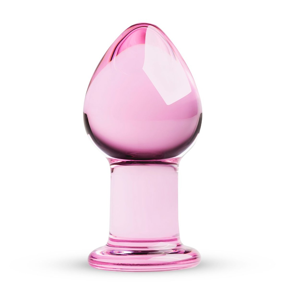 Рожева анальна пробка зі скла Gildo Pink Glass Buttplug No. 27 фото