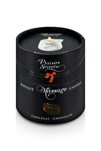 Масажна свічка Plaisirs Secrets Chocolate (80 мл) подарункова упаковка, керамічна посудина фото