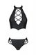 Комплект з еко-шкіри Nancy Bikini black 6XL/7XL - Passion, бра та трусики з імітацією шнурівки фото 3