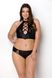 Комплект з еко-шкіри Nancy Bikini black 6XL/7XL - Passion, бра та трусики з імітацією шнурівки фото 1