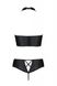 Комплект з еко-шкіри Nancy Bikini black 6XL/7XL - Passion, бра та трусики з імітацією шнурівки фото 4