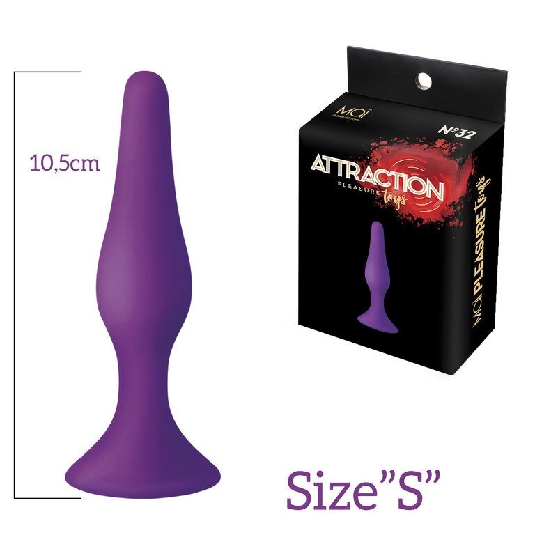 Анальная пробка на присоске MAI Attraction Toys №32 Purple, длина 10,5см, диаметр 2,5см фото