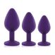 Набор анальных пробок с кристаллом Rianne S: Booty Plug Set Purple, диаметр 2,7см, 3,5см, 4,1см фото 4
