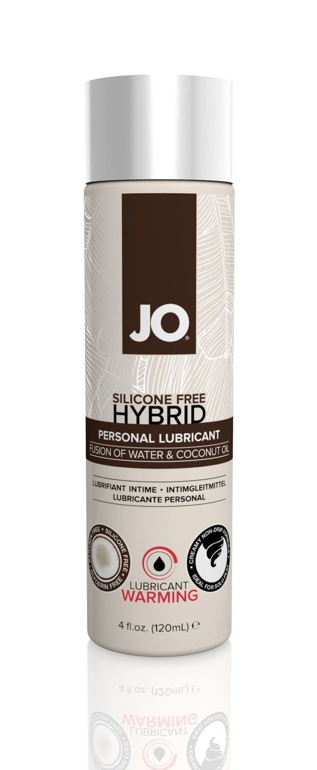 Разогревающая крем-смазка с кокосовым маслом System JO Silicone Free Hybrid WARMING (120 мл) белая фото
