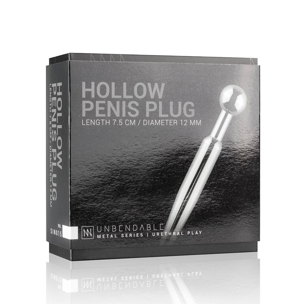 Порожній уретральний стимулятор Sinner Gear Unbendable - Hollow Penis Plug, довжина 7,5 см, діаметр 12мм фото