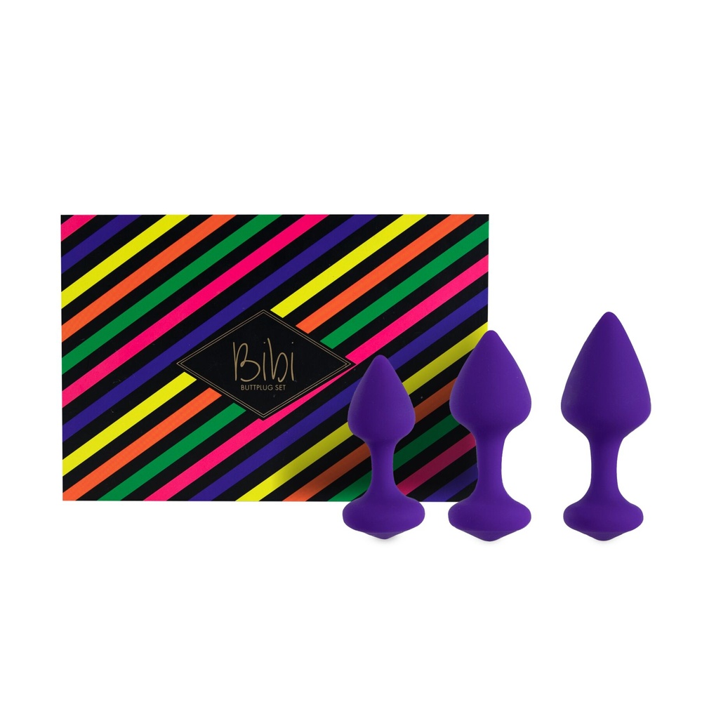 Набір силіконових анальних пробок FeelzToys - Bibi Butt Plug Set 3 pcs Purple фото