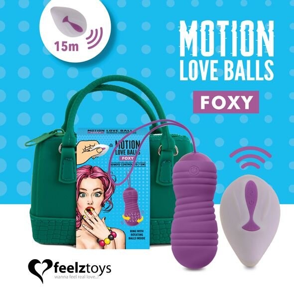 Вагинальные шарики с жемчужным массажем FeelzToys Motion Love Balls Foxy с пультом ДУ, 7 режимов фото
