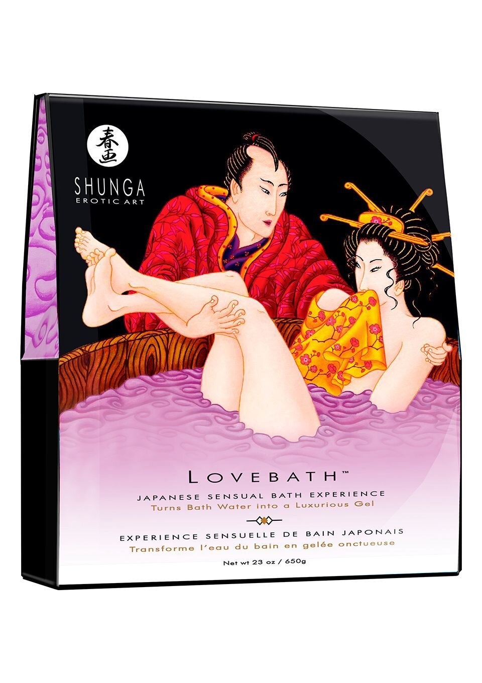 Гель для ванни Shunga LOVEBATH — Sensual Lotus 650гр, робить воду ароматним желе зі SPA ефектом фото