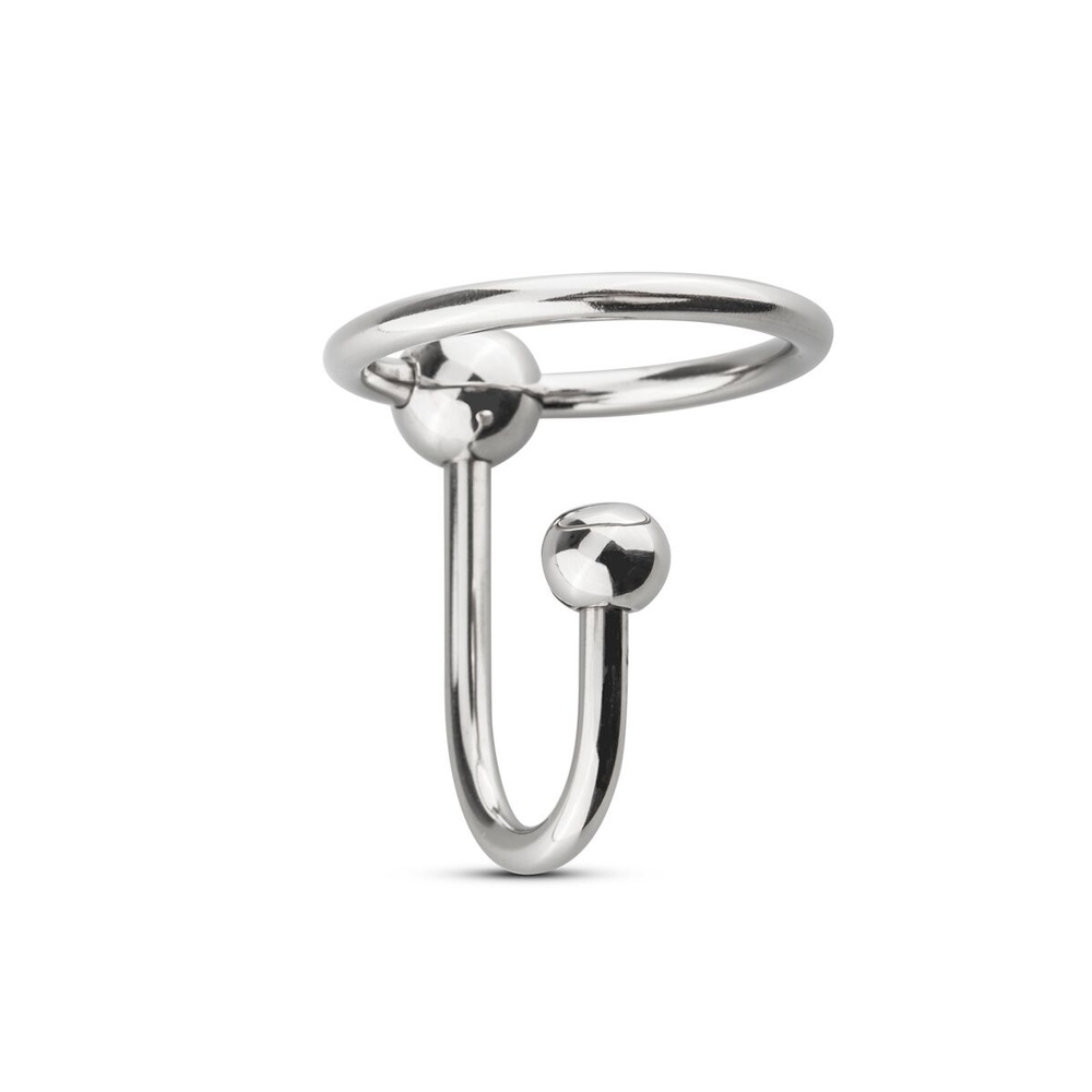 Уретральная вставка с кольцом Sinner Gear Unbendable - Sperm Stopper Solid, диаметр кольца 2,6см фото
