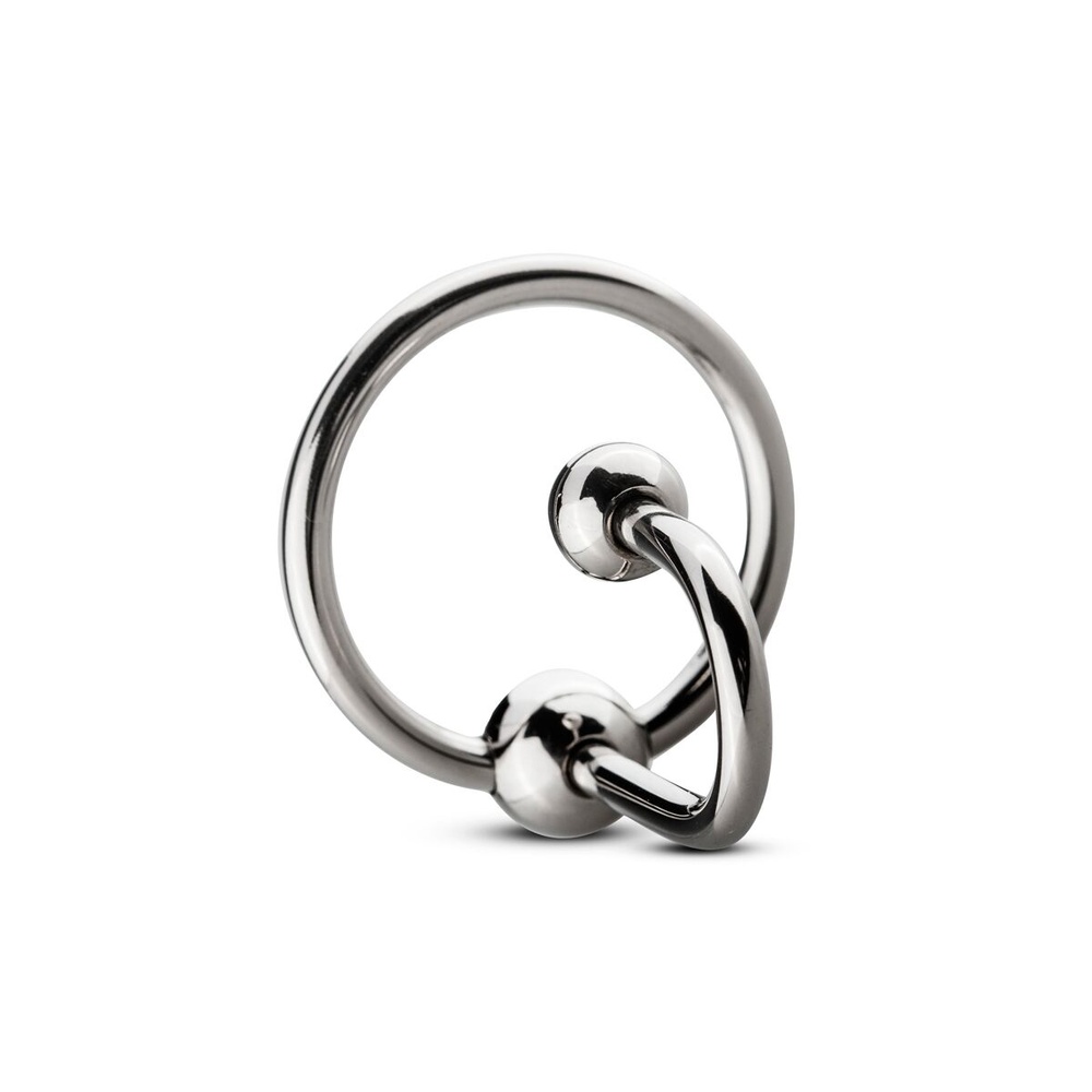 Уретральная вставка с кольцом Sinner Gear Unbendable - Sperm Stopper Solid, диаметр кольца 2,6см фото