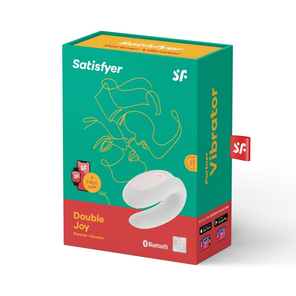 смарт-вібратор для пар Satisfyer Double Joy White з широким кліторальним стимулятором фото